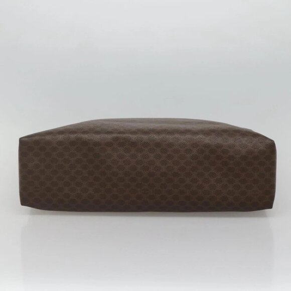 CELINE Macadam Canvas Tote Bag PVC Leather Brown Gold Auth mr1098 - Picture 6 of 16